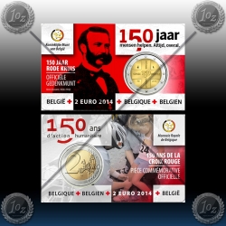 2 EVRO BELGIJA 2014 (RDEČI KRIŽ) KARTICA